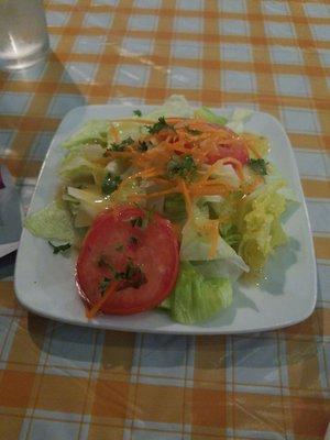 House salad with Italian dressing!!