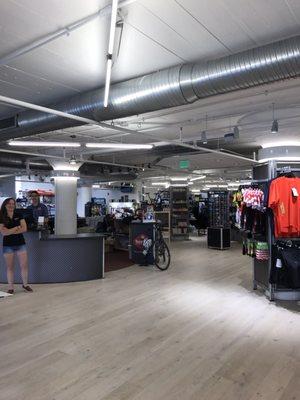 HUGE STORE!   The staff are friendly and knowledgeable .   Thats my new bike and helmet by the desk .