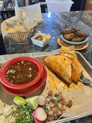 Birria Tacos with a side order of plantains