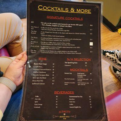 Drink menu (May 2024)