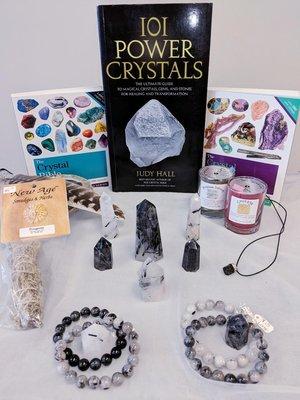 Books Crystals Sage Metaphysical Stones and Jewelry