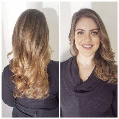 Soft balayage ombré provided by laurie on her beautiful client. #naturalbeauty