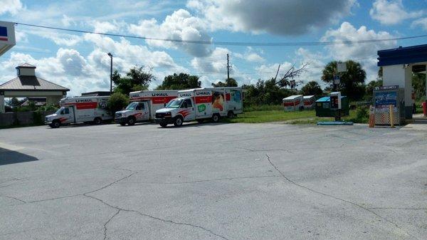 UHaul trucks all over the parking lot. You may be able to rent a UHaul.