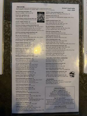 Beer list on 5-May-2024