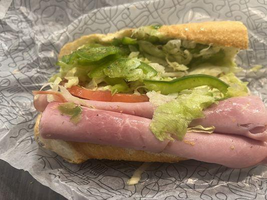 1/2 Italian Sub - opened up