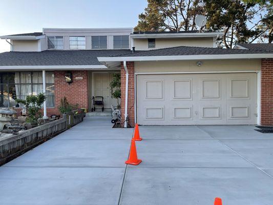 New driveway and front walkway.