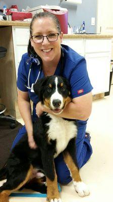 Dr. Revis and one of her sweet patients.