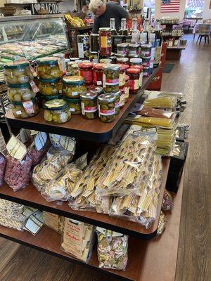 Pastas, tins, jars of olives and spreads - all kinds of goodies!