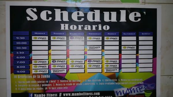 Class schedules  :)  even insanity classes available!!!