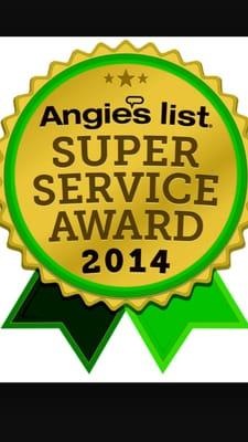 JPG won the 2014 Angies List Super Service Award too!