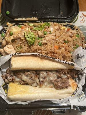 Cheesesteak and Chicken Fried Rice