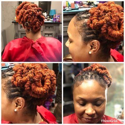 Barrel Locs updo Kinky Biz