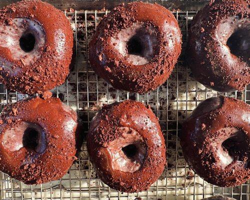 Triple Chocolate Yeasted Doughnuts