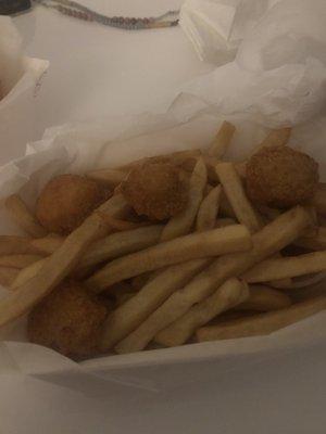 The Ok scallops and fries