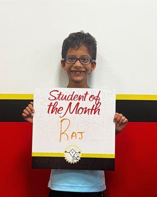 Congratulations to our Student of the Month, Raj!