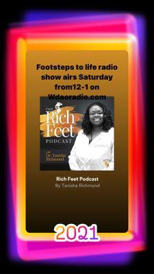 Richfeet podcast airs on Spotify.  Tapes every 4th Saturday on WDAO 102.3. Call 937-457-1210 to ask any foot questions