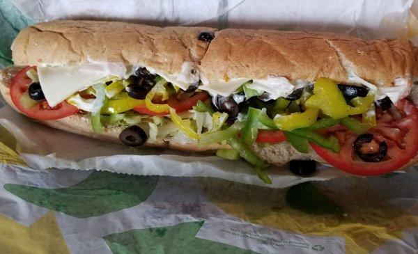 Seafood Sensation foot long sub. Got sub for FREE using my Subway card points.