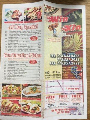 The menu of this place! The food is great, not bad! Great prices! If you New to the area you could thank me by giving a like