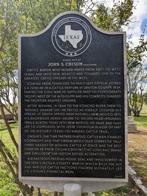 Burial Site Of John Chisum, Paris