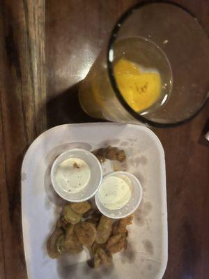 Fried pickles & a blue moon- or what's left of them.