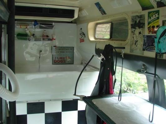 interior of 1st grooming van