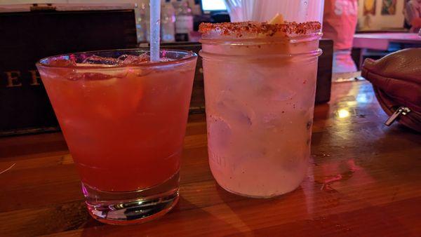 Blueberry gimlet (left) locals only (right)