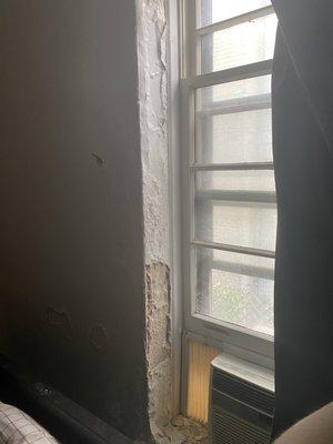 Water damage from facade leak