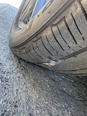 Nail in tire