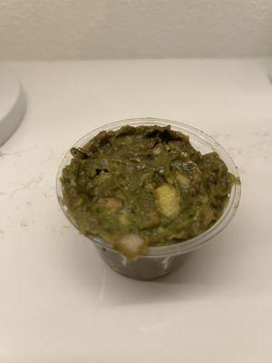 WTH? This is their guacamole they packed in our pickup today!! This is digusting! Get better, Chipotle!