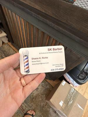 Business card with correct address.