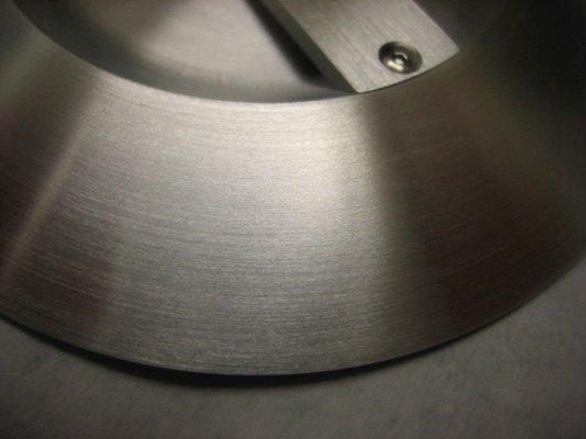 Machined aluminum.  Brushed Finish.