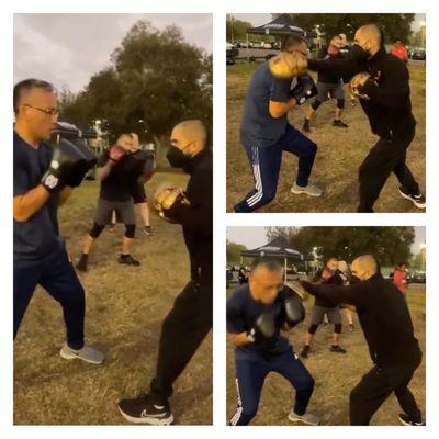 Outdoor workout at Red Bug Lake park a few weeks before the grand opening of the gym in Oviedo.