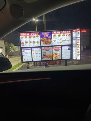 Menu drive thru