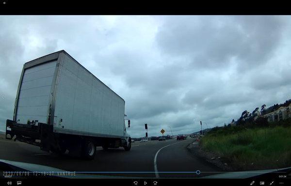 #7: The truck swerves again into my right lane to block me.