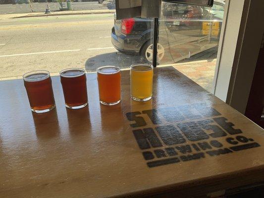 Flight of 4 in taproom.  All four were surprising in taste or body.