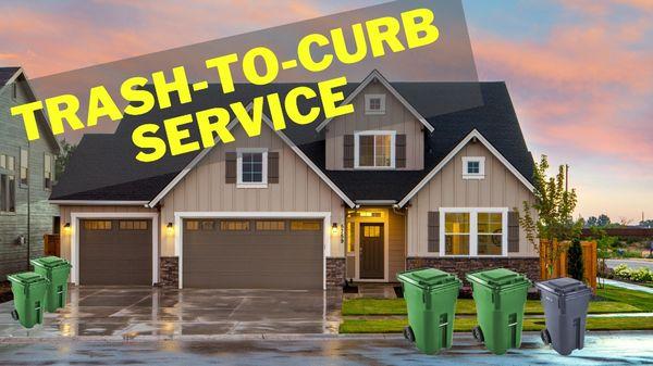 Residential Trash-to-Curb service. Garbage Service.