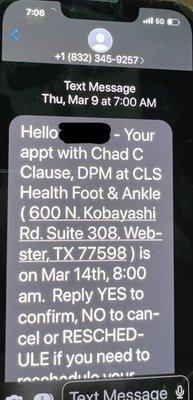 No means Cancel the appointment. It doesn't mean send a bill for a no show. Fix your mistake.