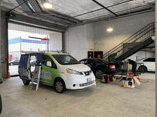 Professional car detailing in the garage. Excellent and spotless results!