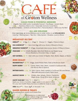 Groton Wellness Cafe Menu January 2020