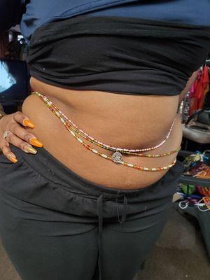 we also sell REAL waistbeads from Ghana. I will measure and tie them for you..I carry a Great Selection