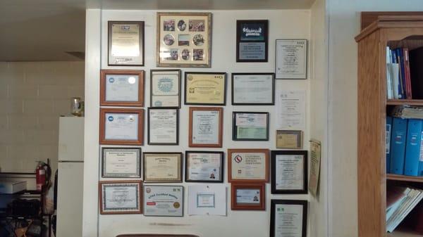 Licenses and certifications