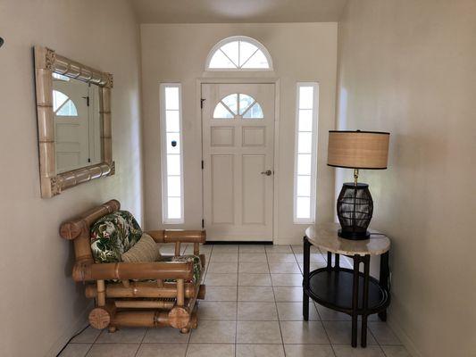 scored with bamboo mirror $49, granite end table $59, lamp $19 and pillow $5