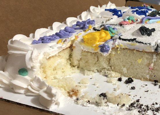 There was even icing pushed down into some of the pieces of cake to hold it together or something. Absolutely disgusting!