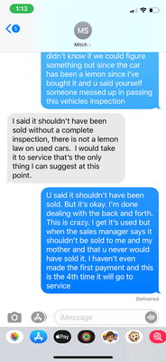 Vehicle shouldn't have been sold without full inspection