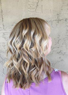 Highlights and root smudge with soft layers. By Emily R