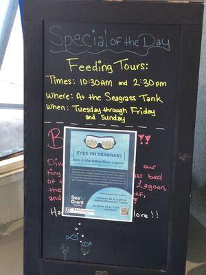 "Specials of the day."  :-)