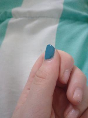 One of the nails I uses nail polish remover to remove the rest