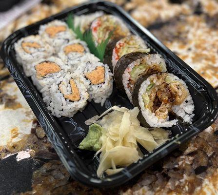 Spicy tuna roll and Spider Roll