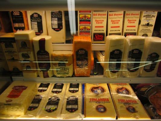 Cheese selections are available in our service deli, as well as a large selections of gourmet cheeses.