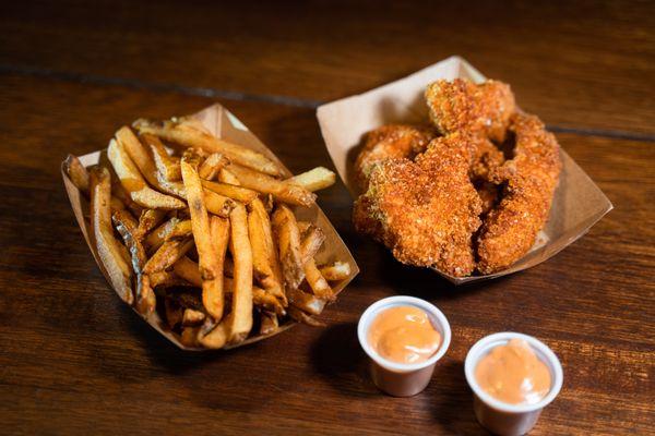 Chicken Tenders.  Fries.  Fry Sauce.